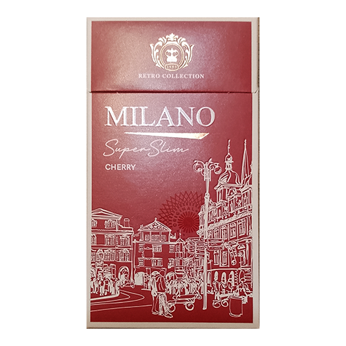 Заказать сигареты оптом Сигареты Milano Retro Collection Superslims Cherry (Милано Ретро Вишня Суперслим) Заказать сигареты блоками Сигареты Milano Retro Collection Superslims Cherry (Милано Ретро Вишня Суперслим)